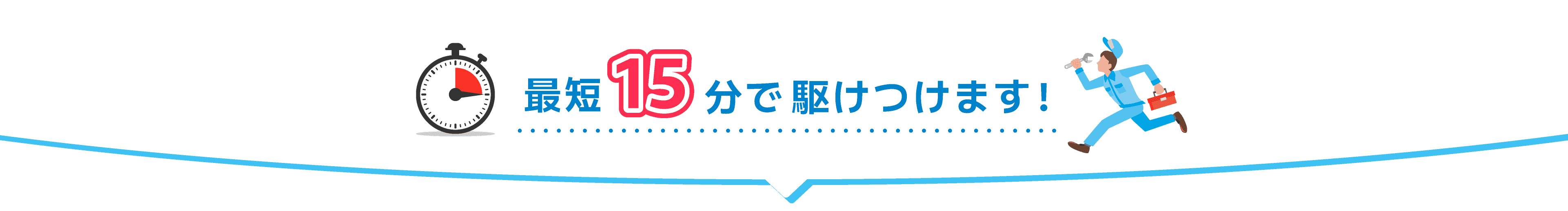 最短15分で駆けつけます！